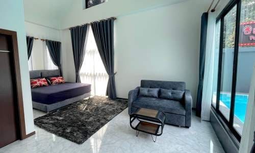 ห้องนอนพูลวิลล่าพัทยา Sunday Pool Villa
